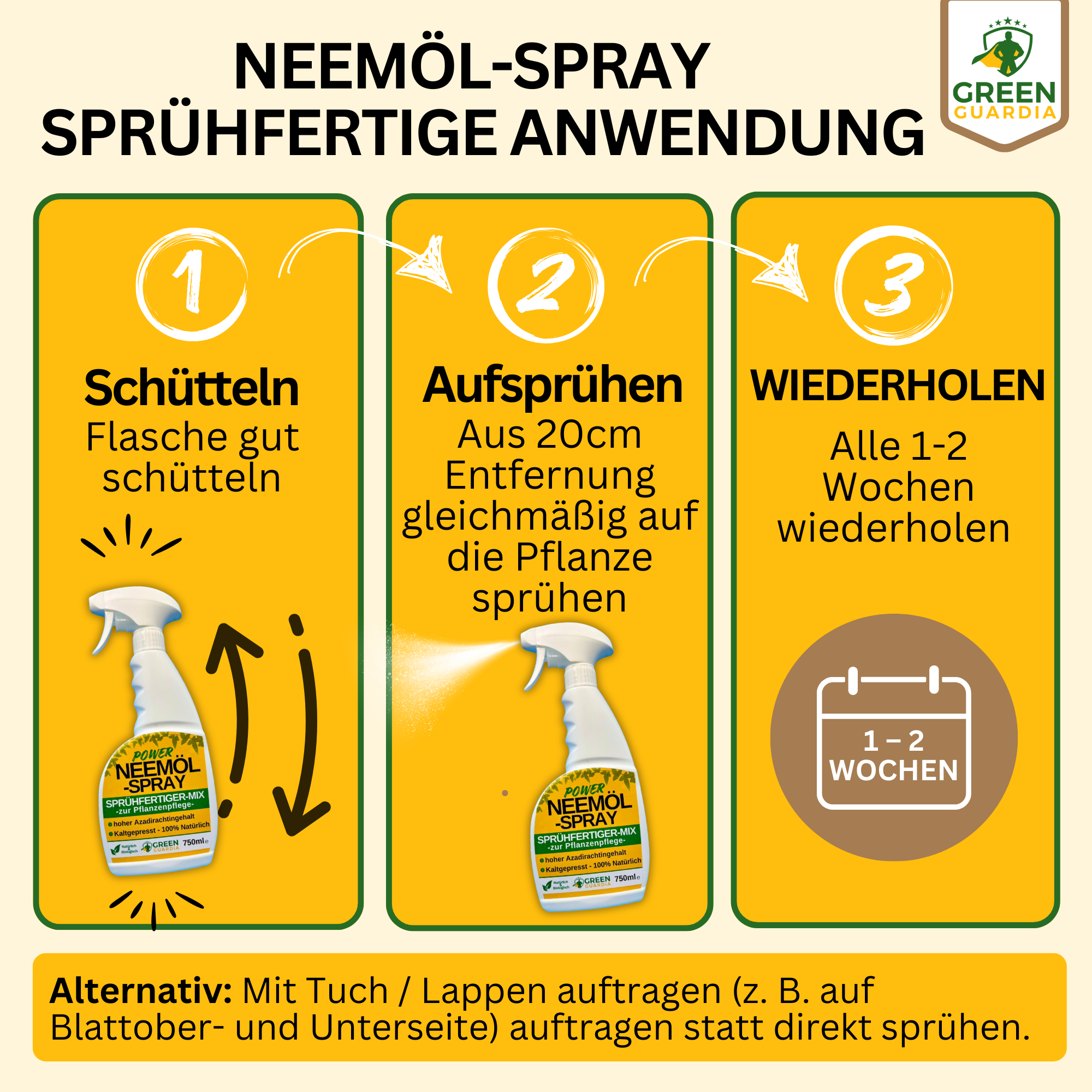 Neemöl Spray 750ml, -Sprühfertig- mit Emulgator zur Pflanzenpflege und Schutz