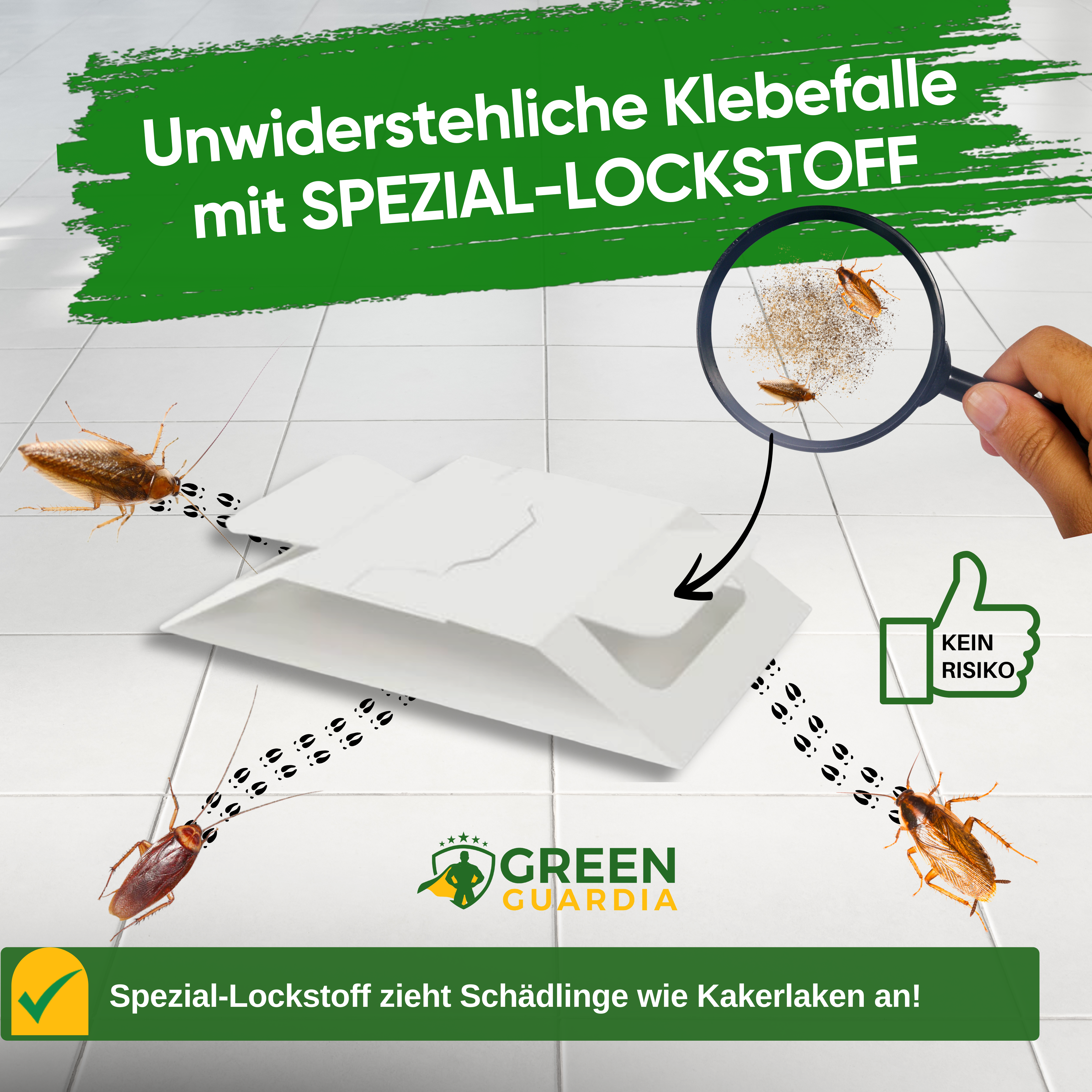 Cockroach trap with special attractant