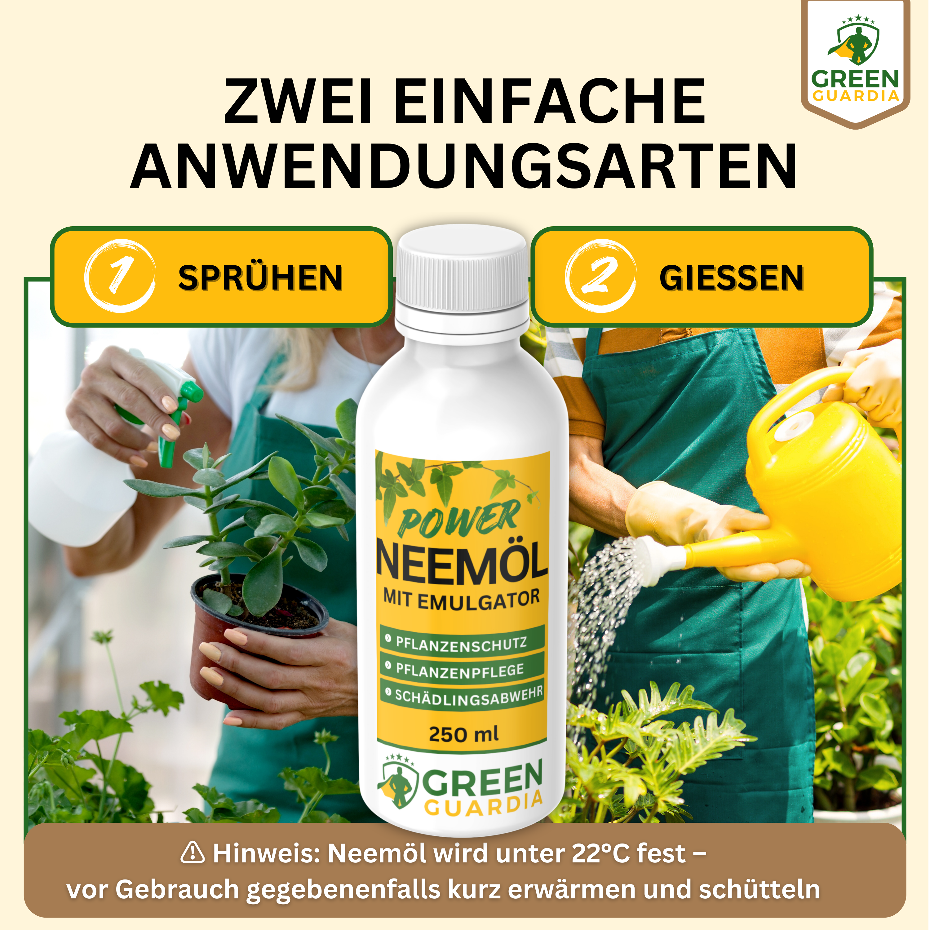 Power Neemöl mit Emulgator für Zimmerpflanzen & Garten
