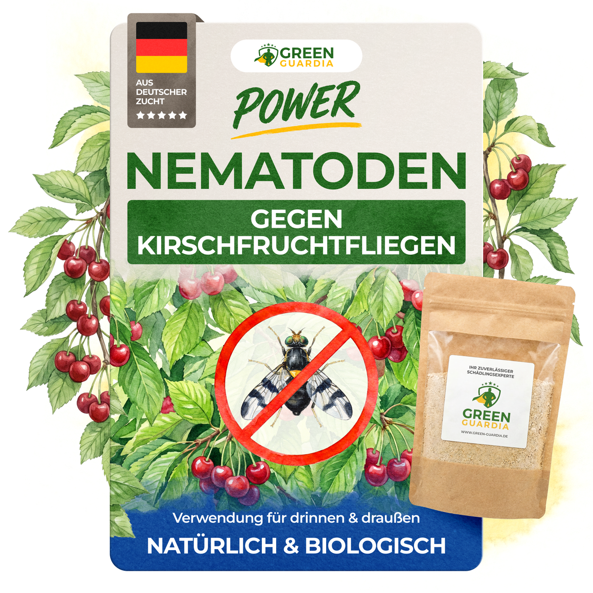 Nematoden gegen Kirschfruchtfliegen - Green Guardia - Ihr Experte für Schädlinge und Pflanzen