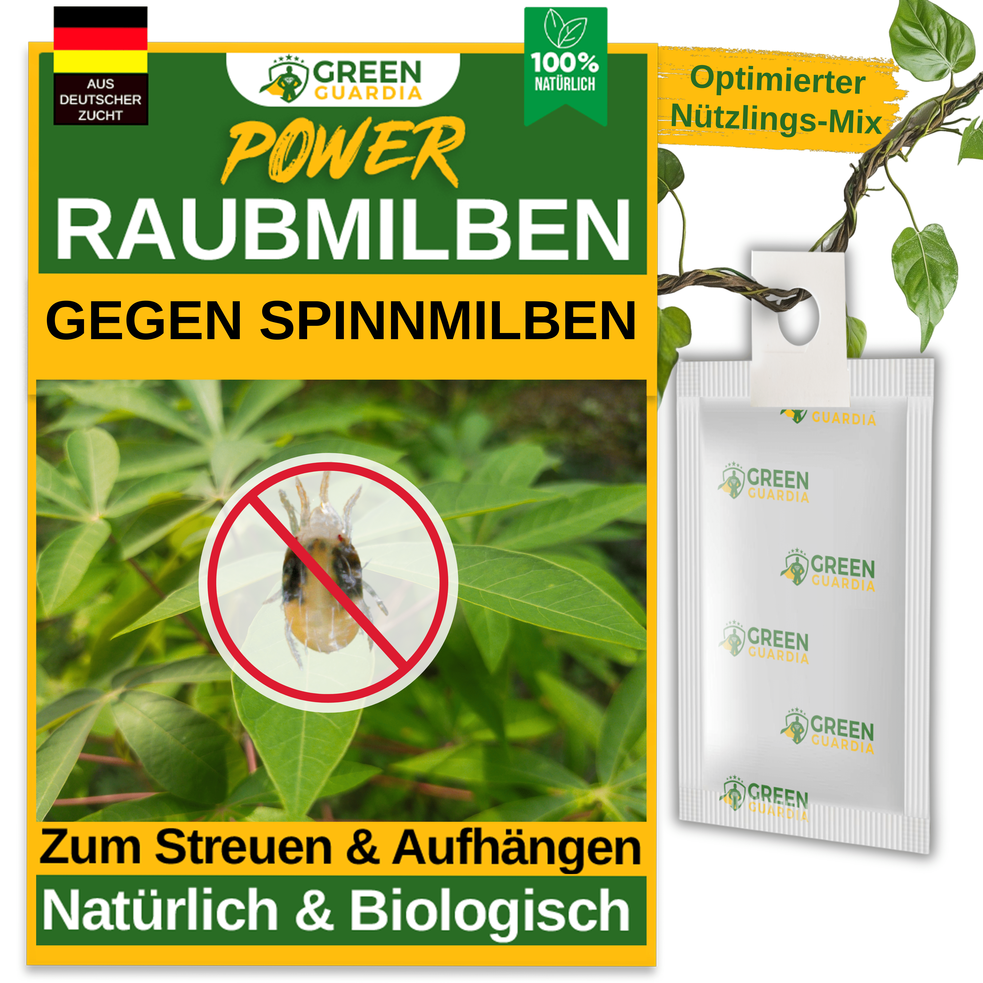 Raubmilben gegen Spinnmilben zum Aufhängen oder Streuen - Green Guardia - Ihr Experte für Schädlinge und Pflanzen