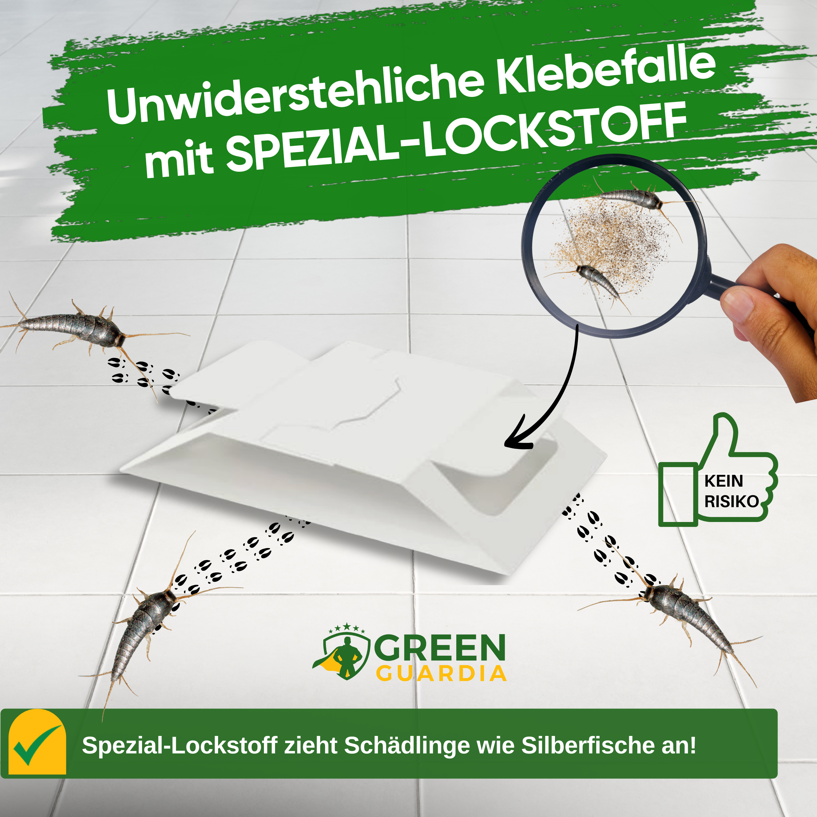 Silberfisch Falle mit Spezial-Lockstoff