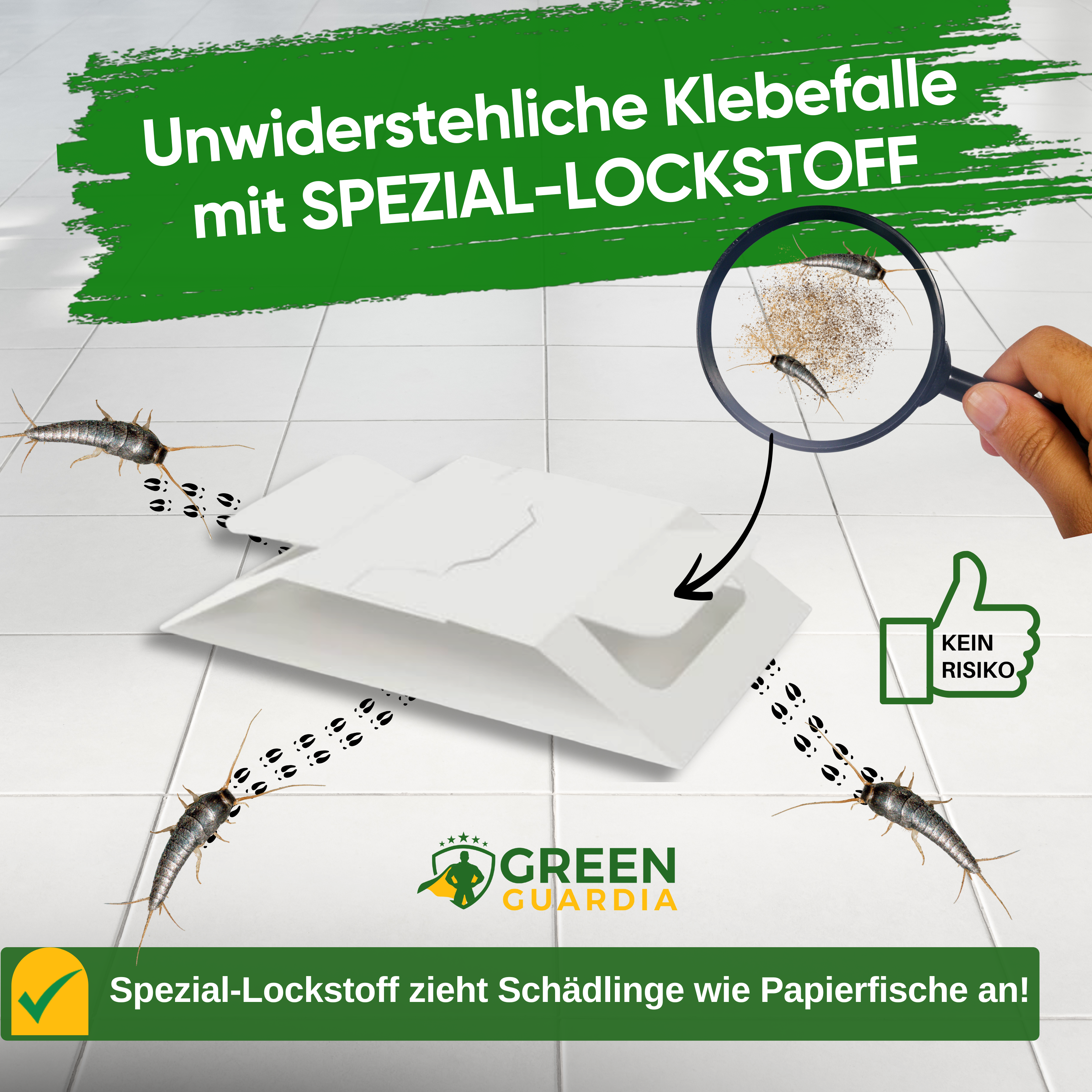 Papierfisch Falle mit Spezial-Lockstoff