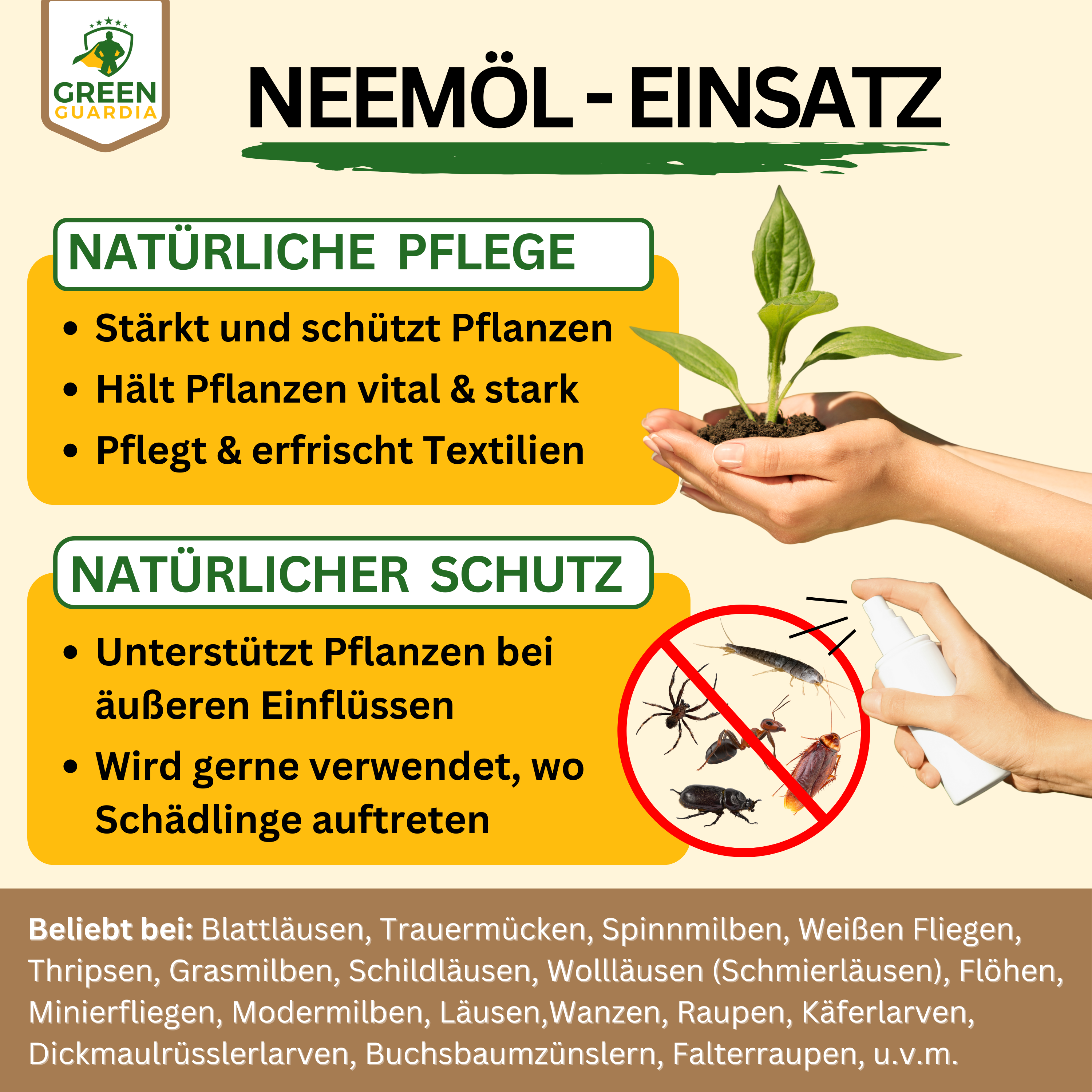 Power Neemöl mit Emulgator für Zimmerpflanzen & Garten