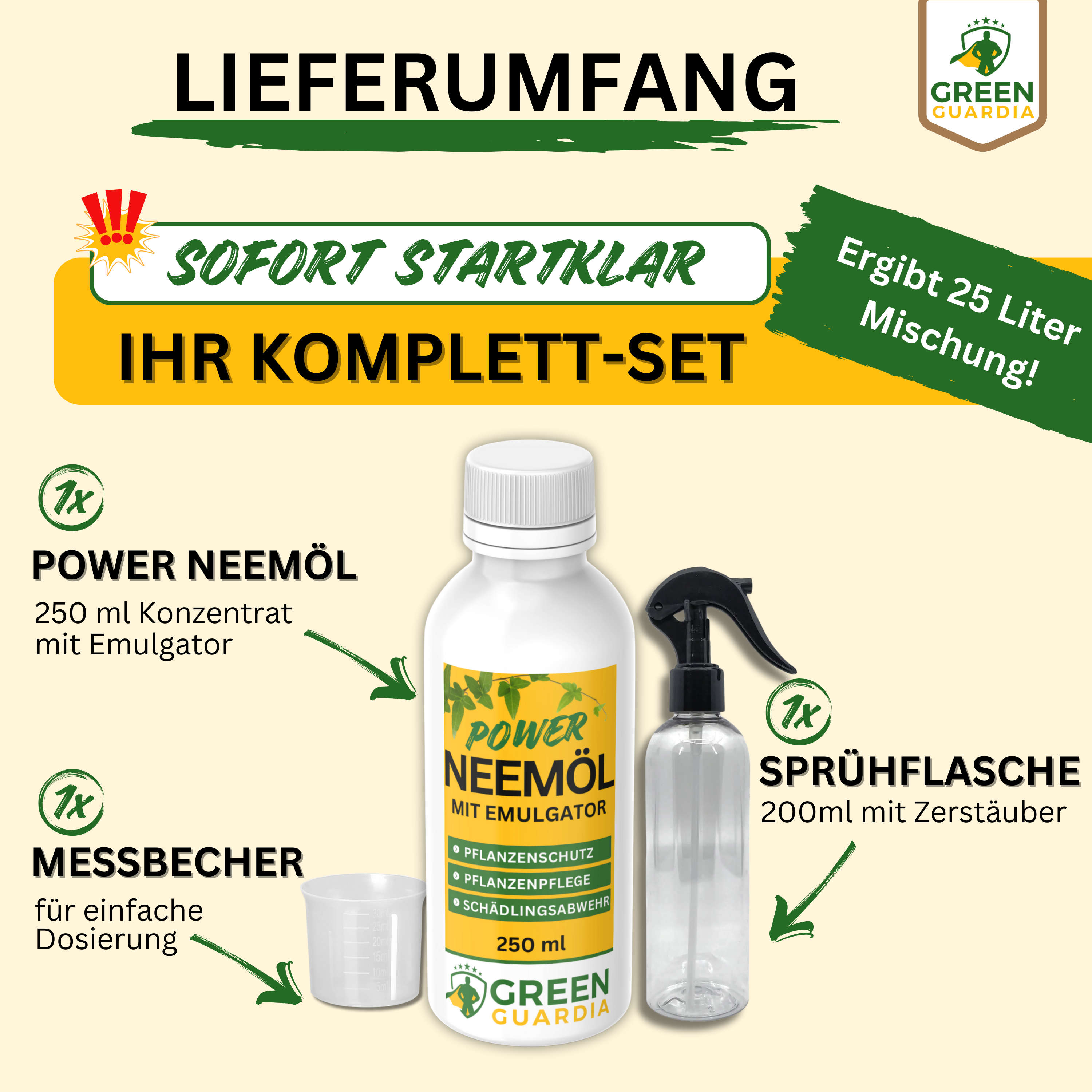 Power Neemöl mit Emulgator für Zimmerpflanzen & Garten