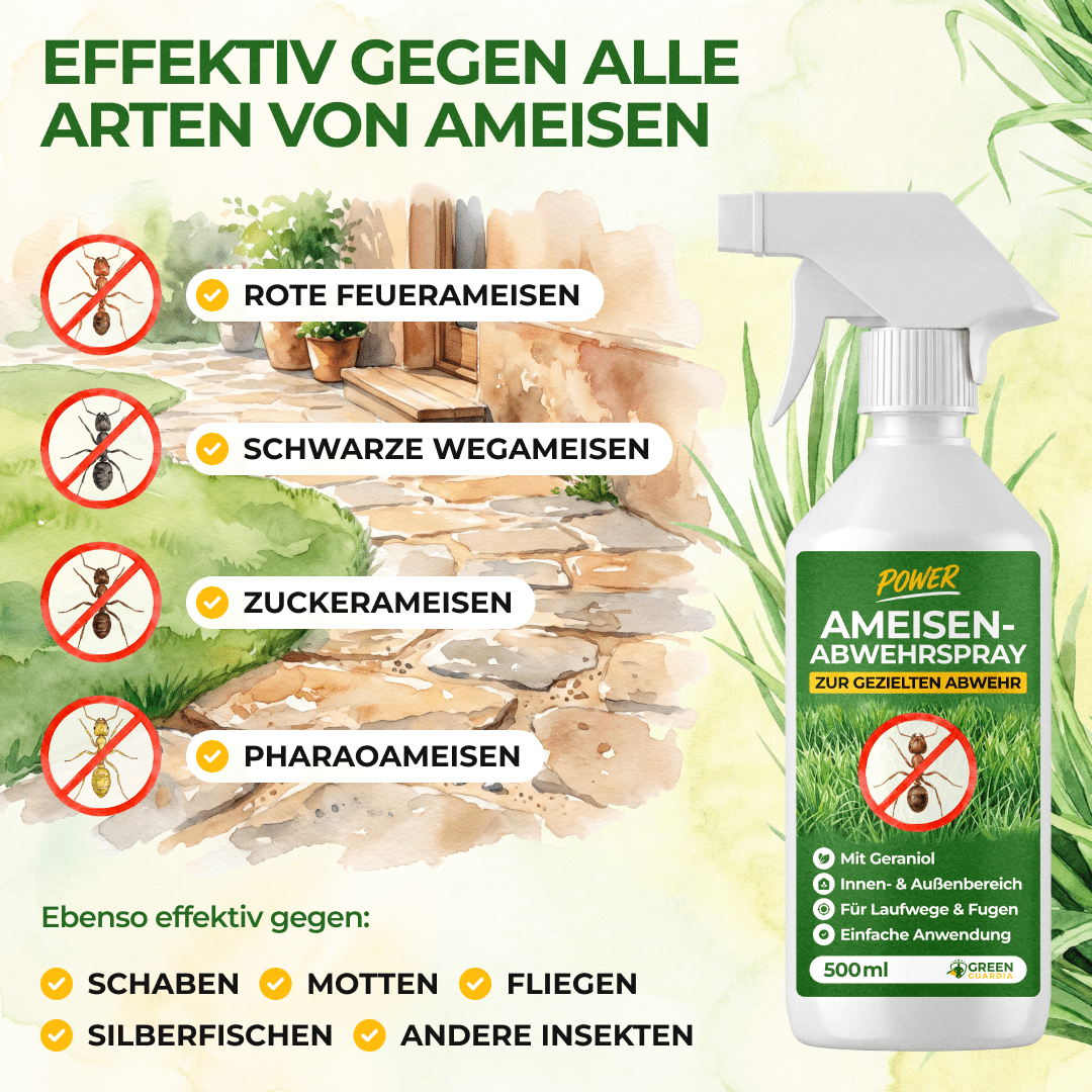 Ameisen Abwehrspray Power-Konzentrat - 500ml - Green Guardia - Ihr Experte für Schädlinge und Pflanzen