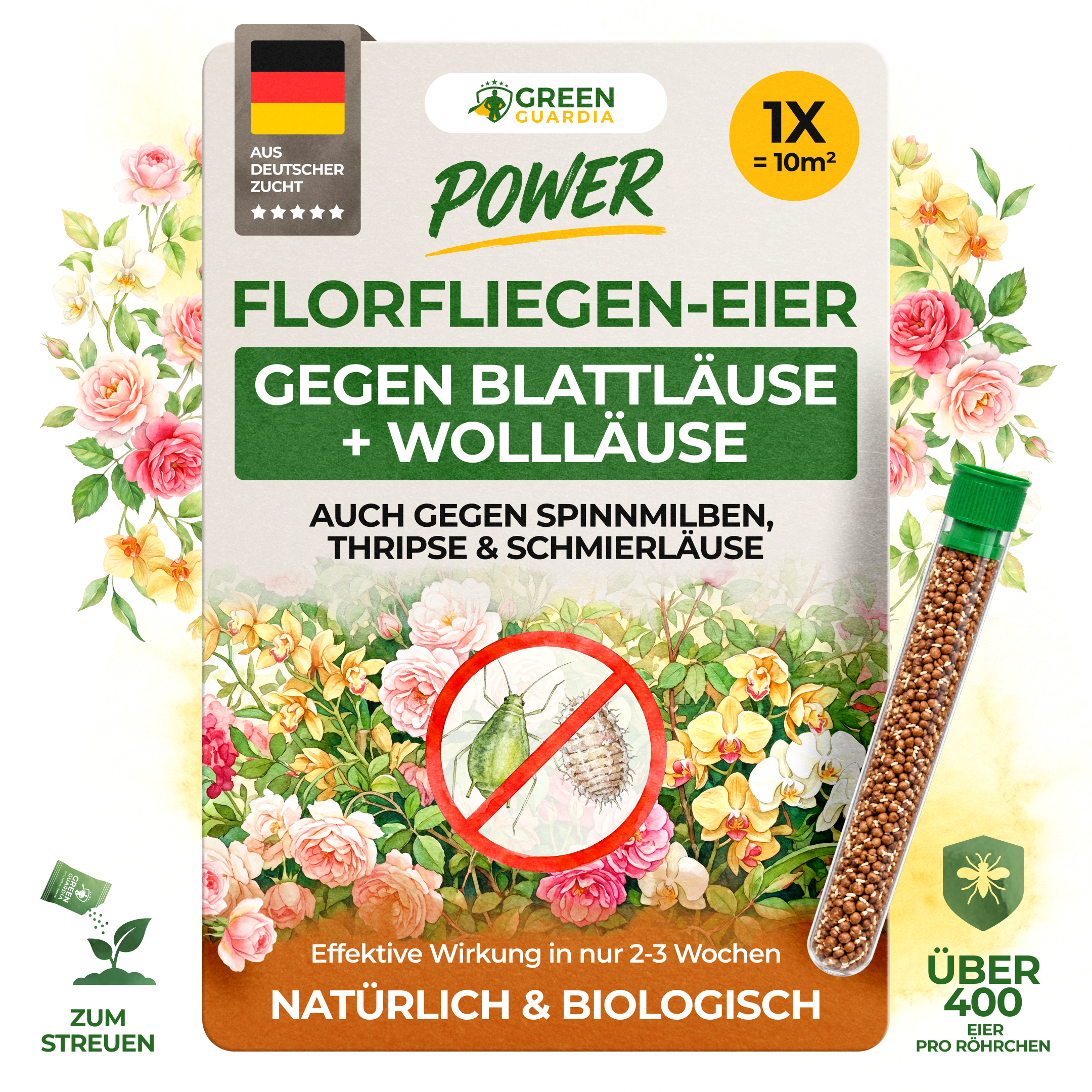 Florfliegeneier gegen Blattläuse, Thripse, Spinnmilben und Co.