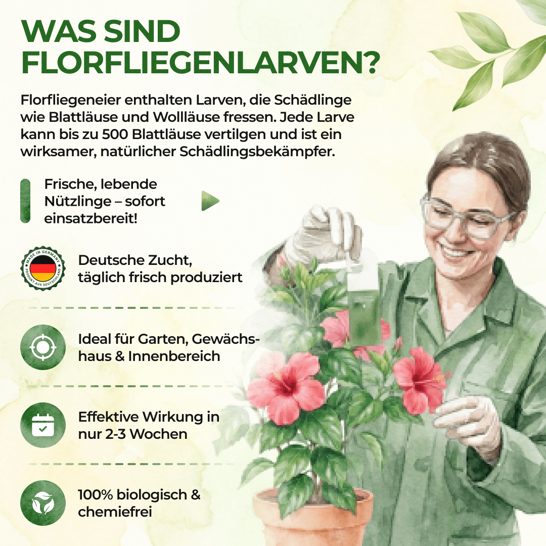 Florfliegenlarven - Eier gegen Blattläuse, Wollläuse - Green Guardia - Ihr Experte für Schädlinge und Pflanzen