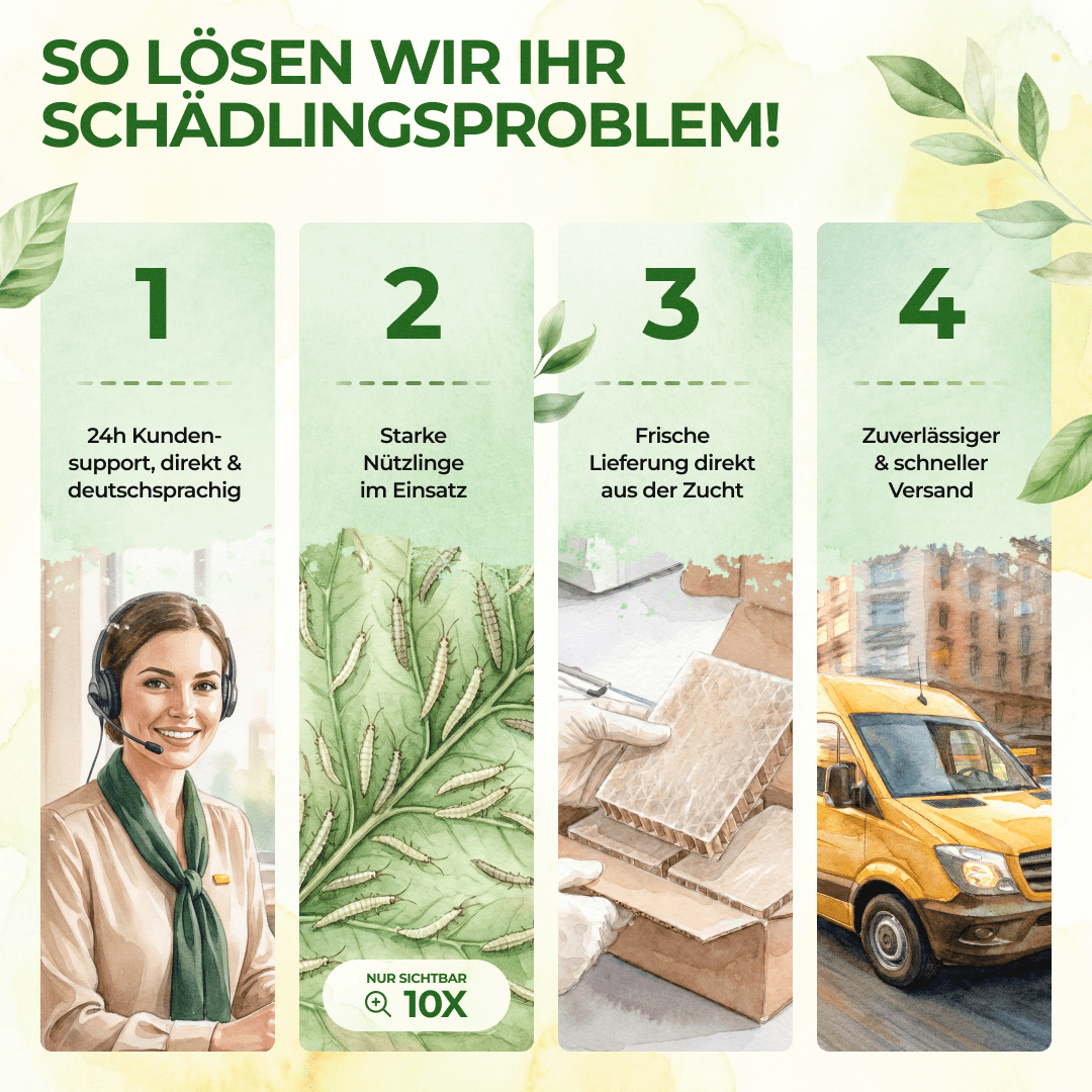 Florfliegenlarven gegen Blattläuse und Wollläuse - Green Guardia - Ihr Experte für Schädlinge und Pflanzen