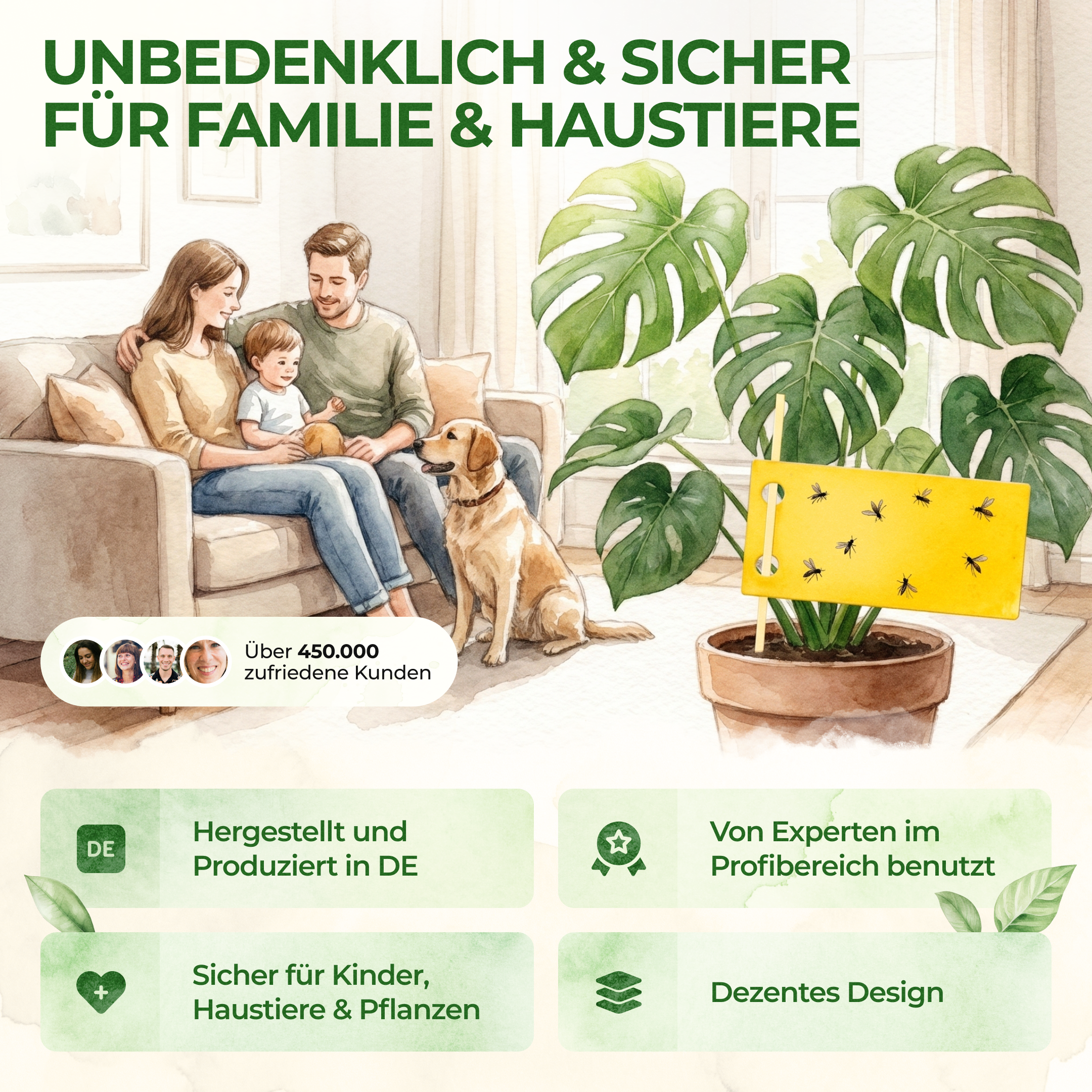 Gelbsticker (10x Stück inkl. Bambusstäbchen)