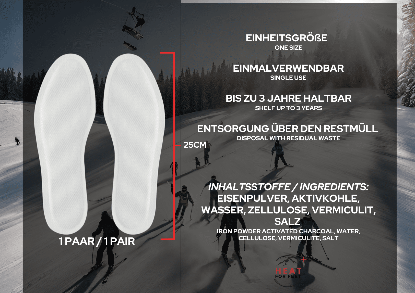 Heat for Feet, 10 Paar Wärmesohlen, bis zu 12 Std. Wärme, Einheitsgröße 36 - 46, dünn & flexibel, Sohlenwärmer,Sofort wärmende Einlegesohlen,Schuhwärmer - Green Guardia - Ihr Experte für Schädlinge und Pflanzen