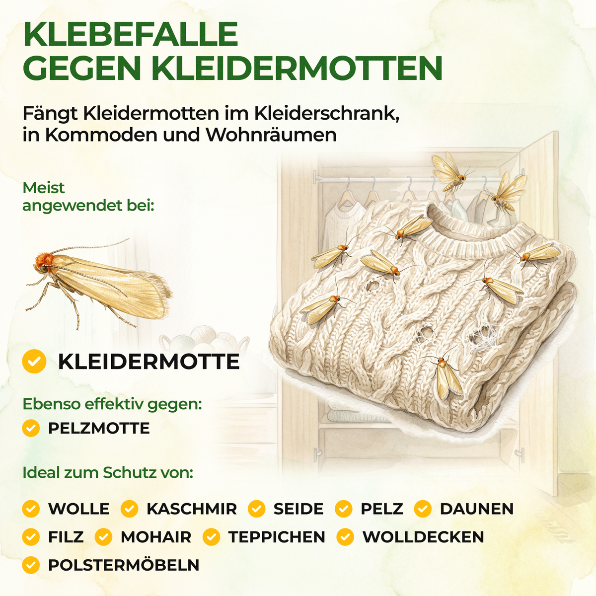 Kleidermotten-Fallen mit Pheromonlockstoff