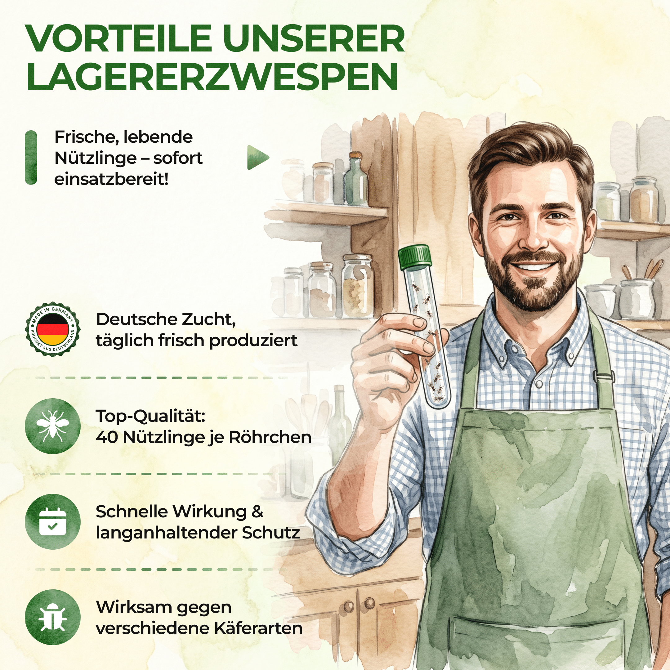 Lagererzwespen gegen Brotkäfer, Reiskäfer & Co. - Green Guardia - Ihr Experte für Schädlinge und Pflanzen