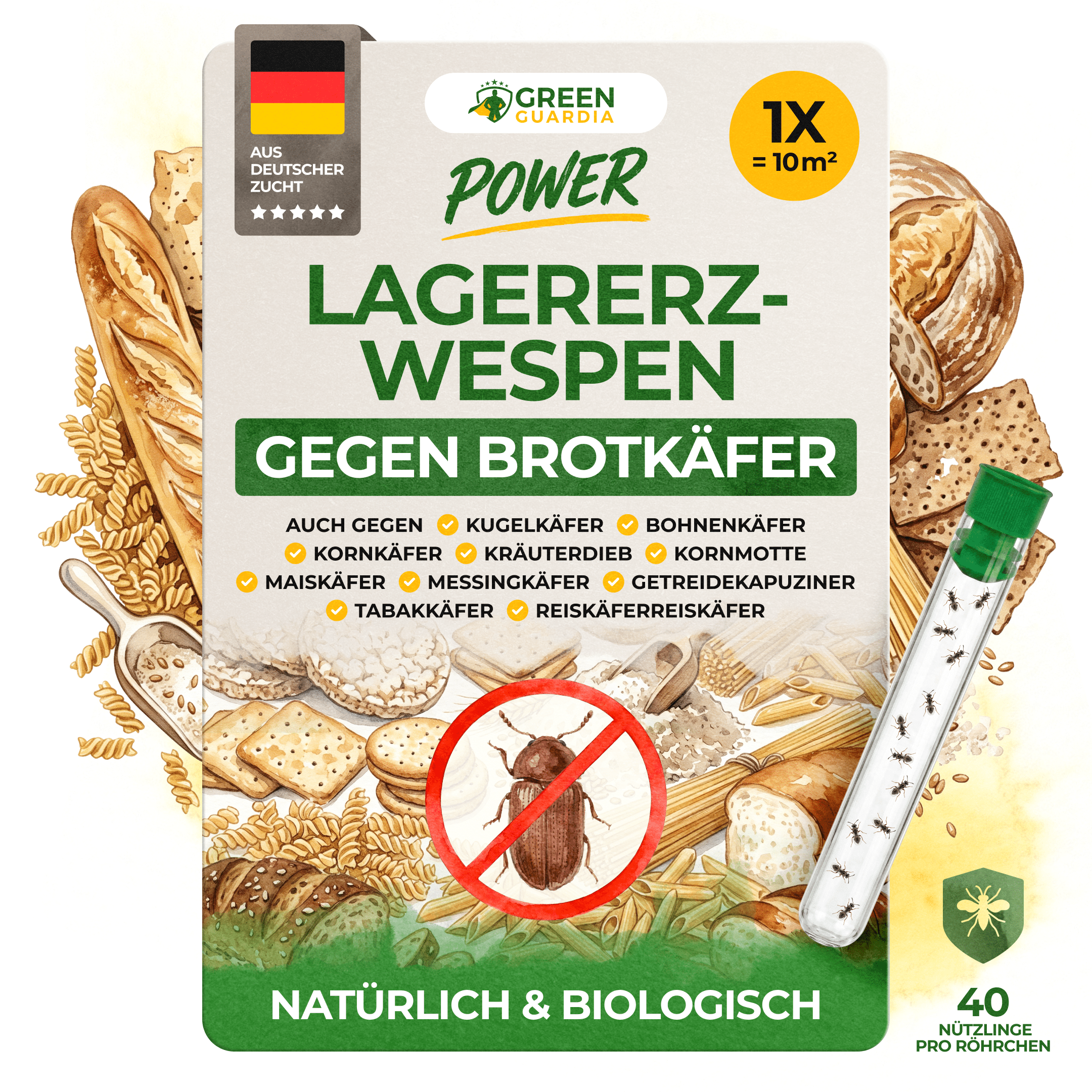 Lagererzwespen gegen Brotkäfer, Reiskäfer & Co. - Green Guardia - Ihr Experte für Schädlinge und Pflanzen