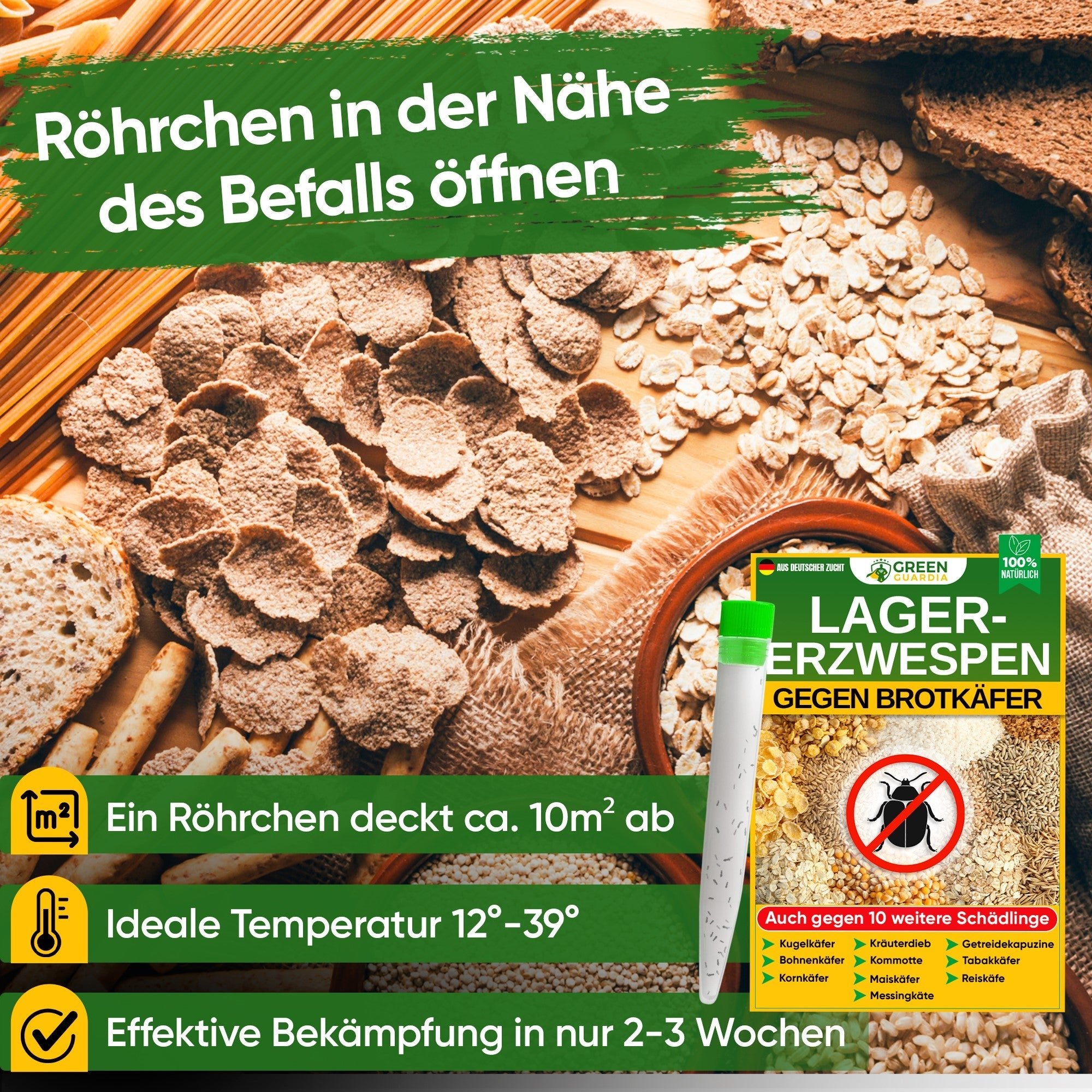 Lagererzwespen gegen Brotkäfer, Reiskäfer & Co. - Green Guardia - Ihr Experte für Schädlinge und Pflanzen