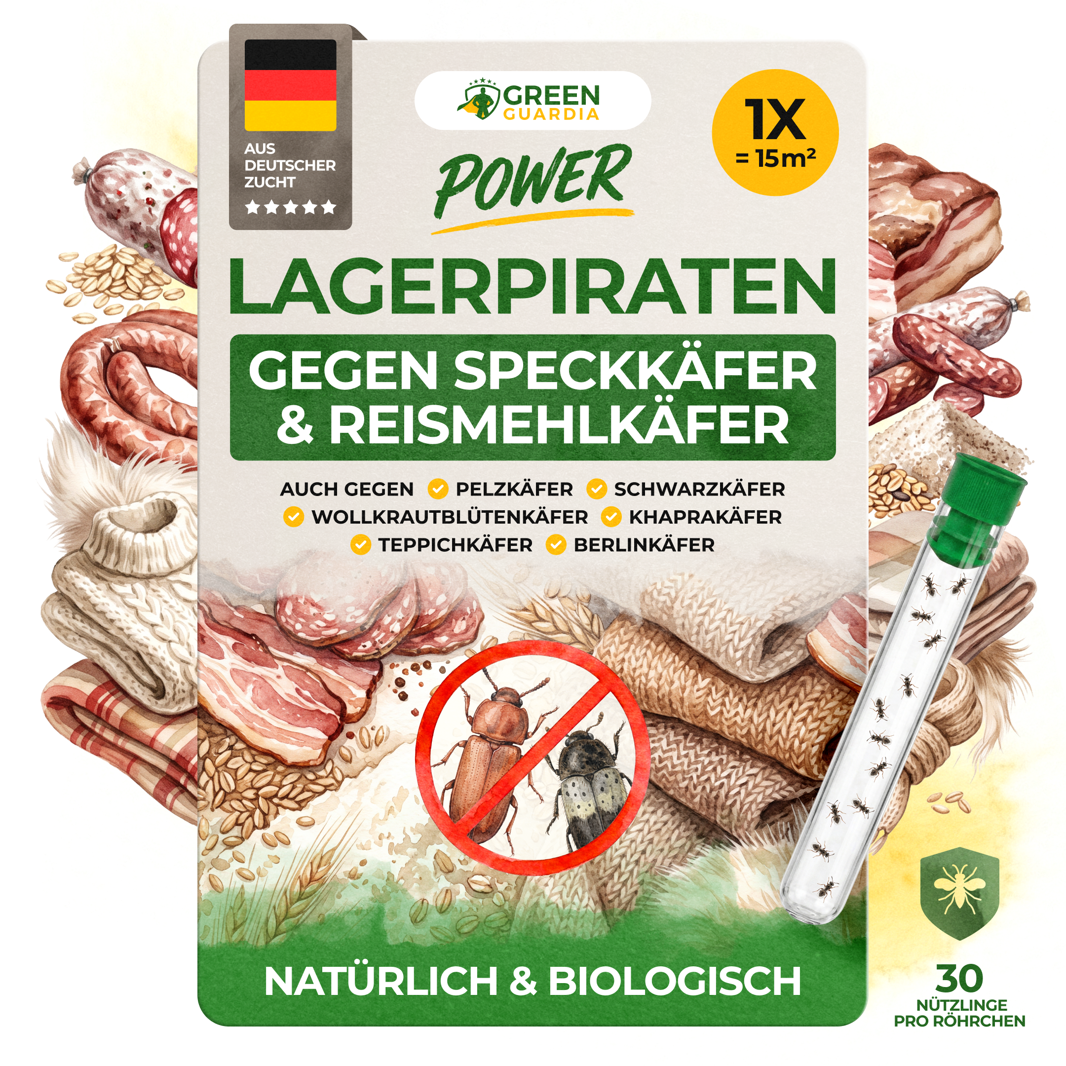 Lagerpiraten gegen Speckkäfer, Reismehl-/, Pelz-/ & Teppichkäfer