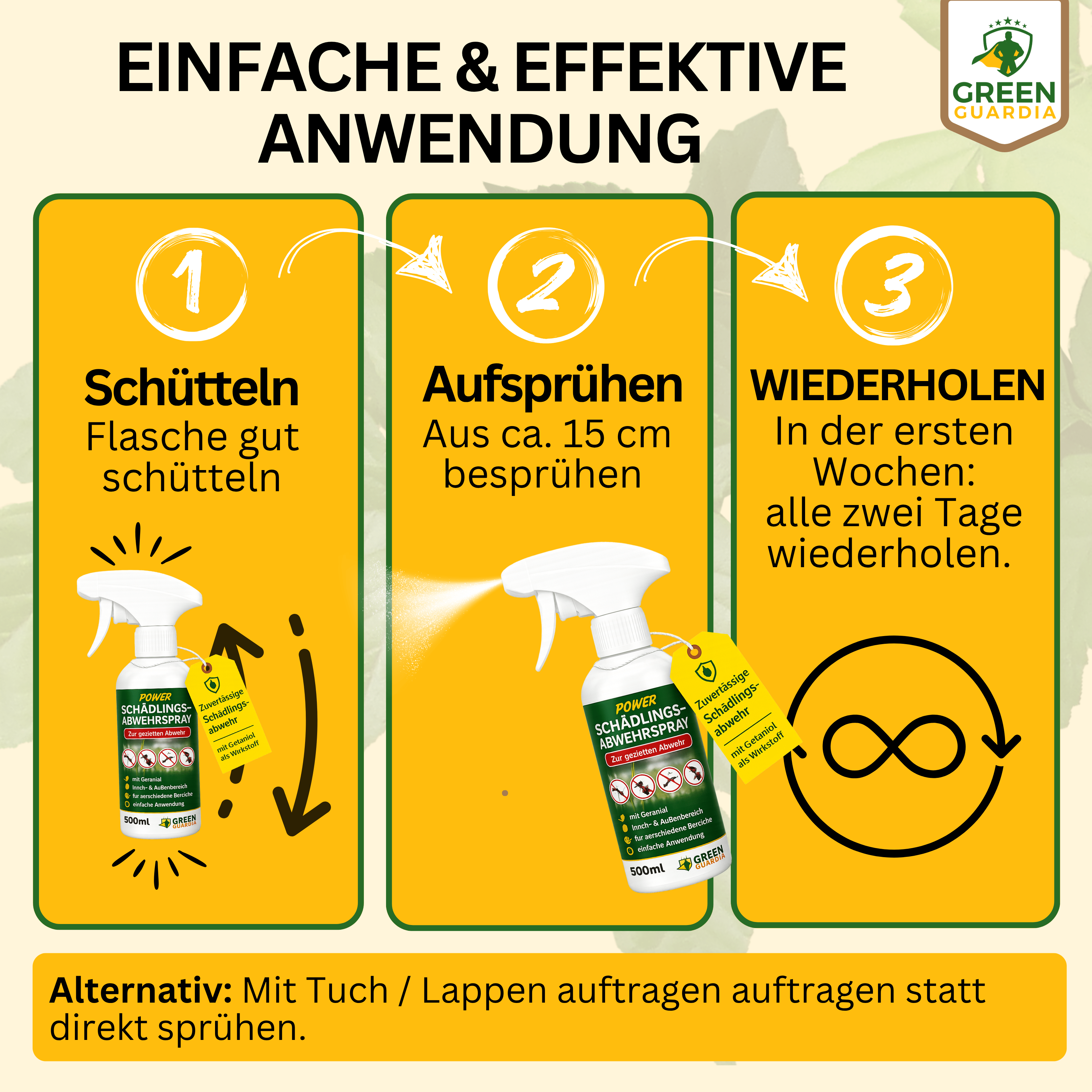 Mäuse/Ratten-Abwehrspray Power-Konzentrat - Green Guardia - Ihr Experte für Schädlinge und Pflanzen