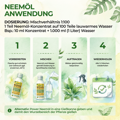 Neem oil with emulsifier for plant care