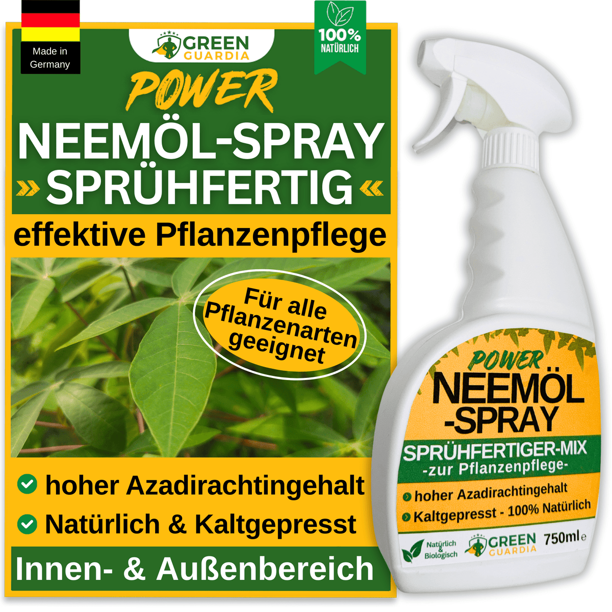 Power Neemöl mit Emulgator für Zimmerpflanzen & Garten