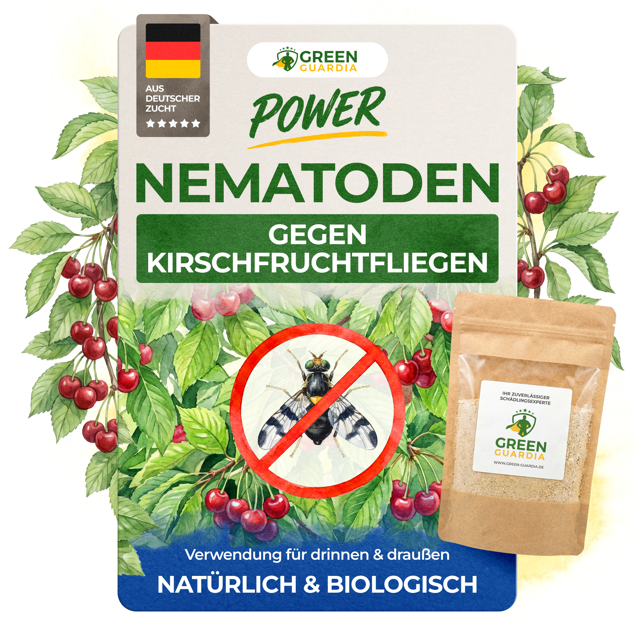 Nematoden gegen Kirschfruchtfliegen - Green Guardia - Ihr Experte für Schädlinge und Pflanzen