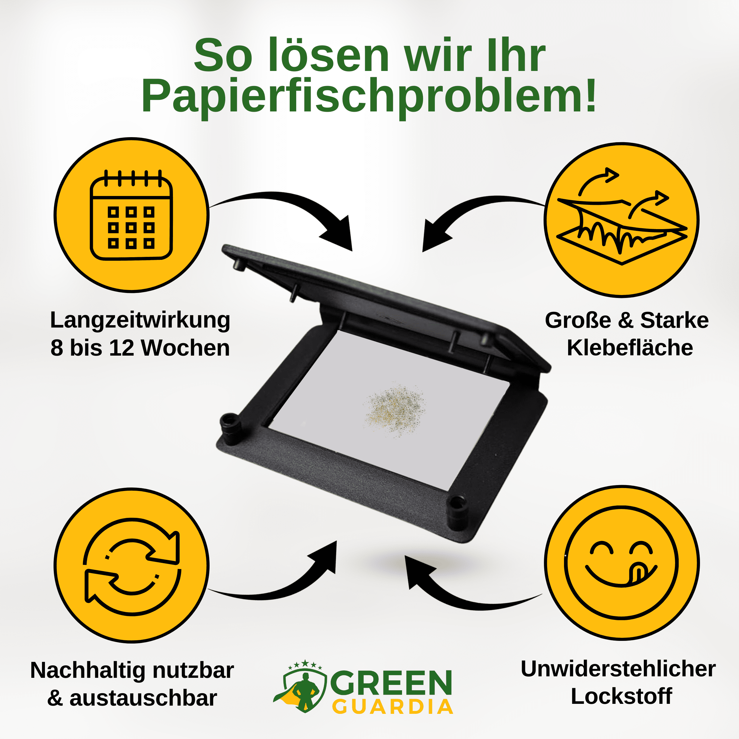 Papierfisch Falle mit Pheromon - Lockstoff - Green Guardia - Ihr Experte für Schädlinge und Pflanzen