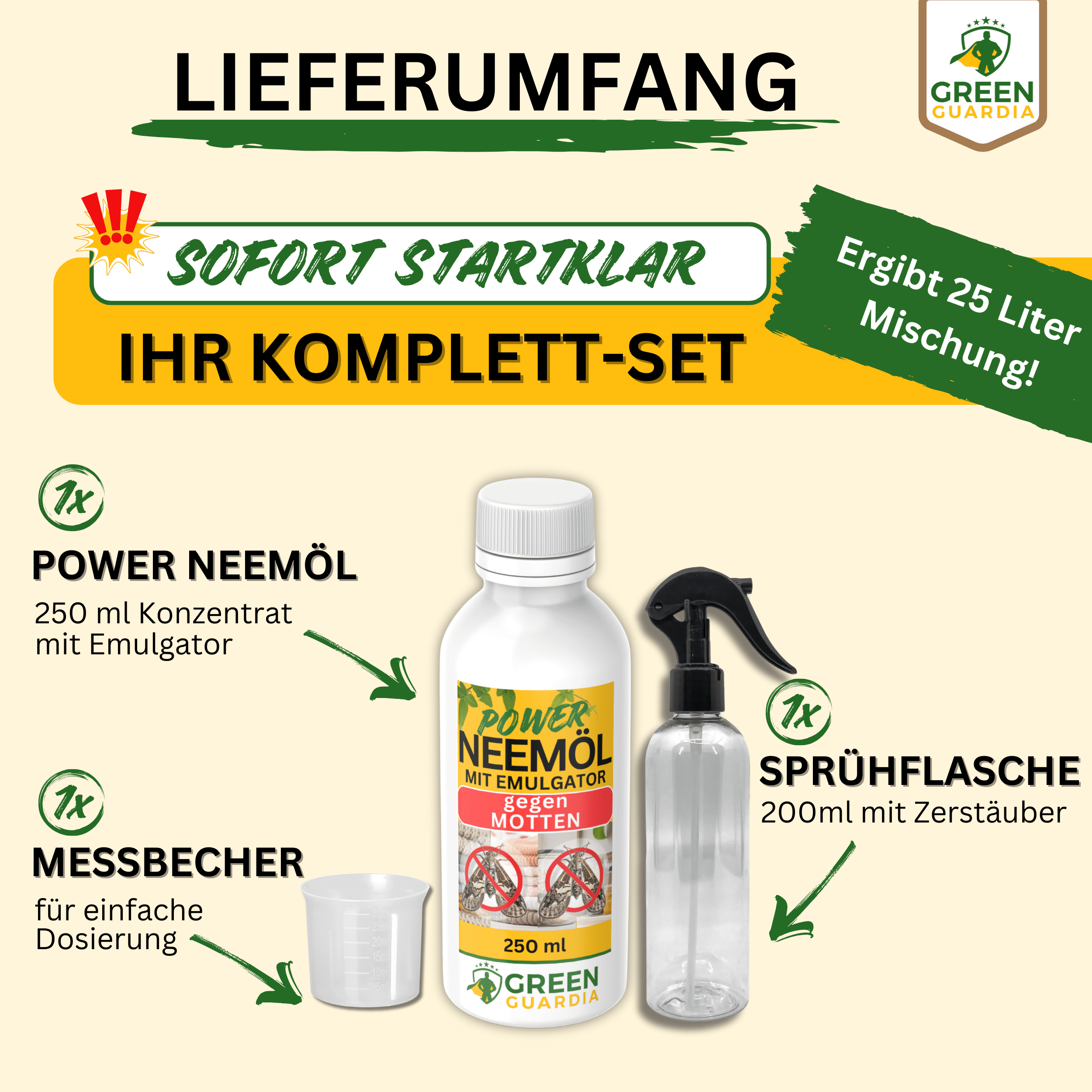 Power Neemöl gegen Lebens - & Kleidermotten - Green Guardia - Ihr Experte für Schädlinge und Pflanzen