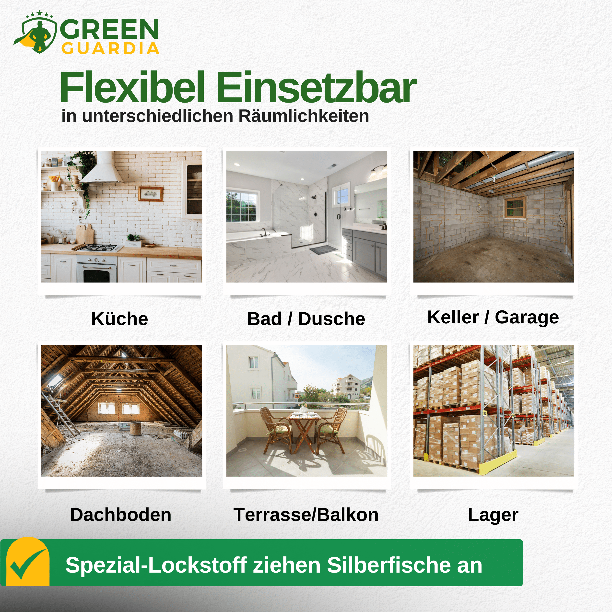 Silberfisch Falle mit Spezial - Lockstoff - Green Guardia - Ihr Experte für Schädlinge und Pflanzen