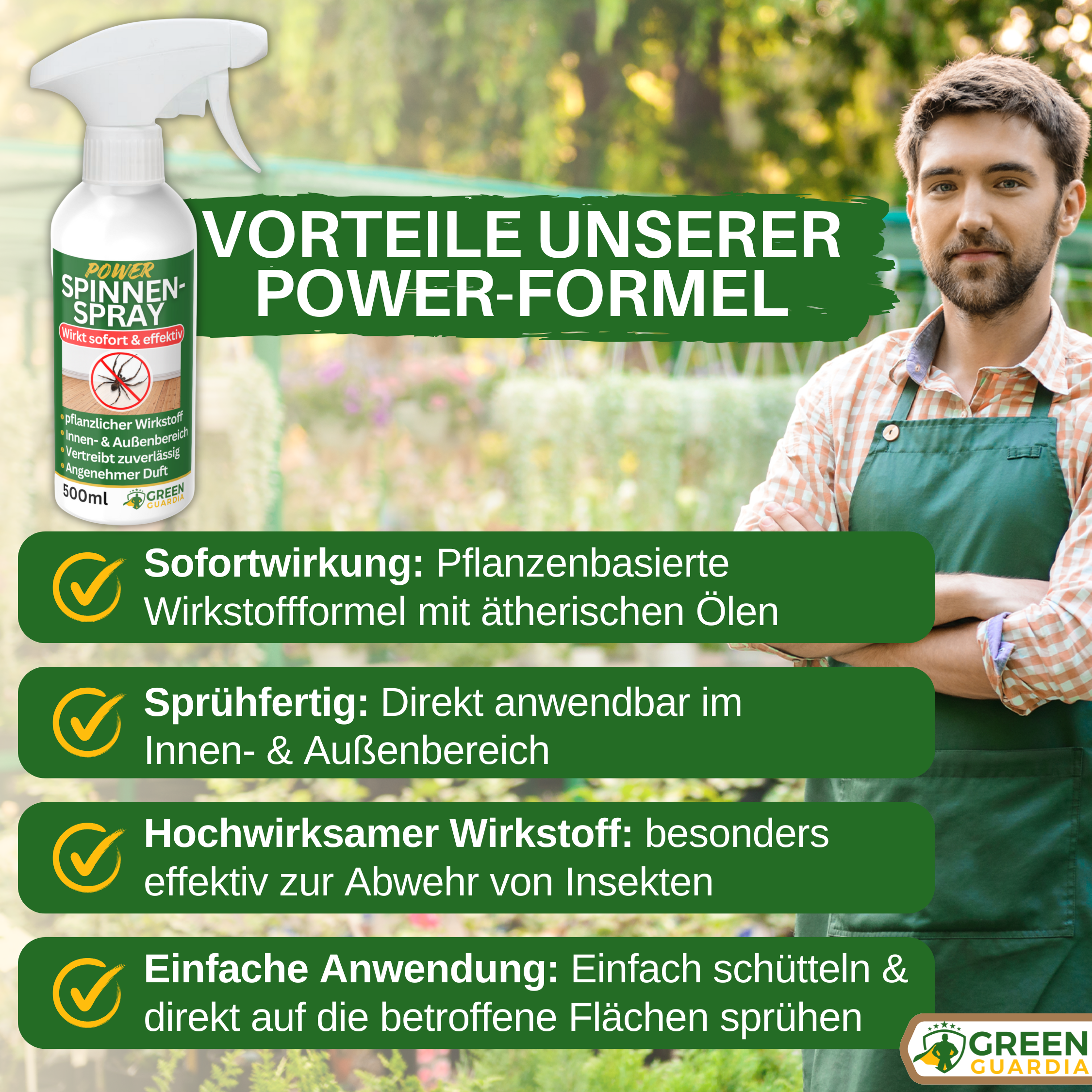 Spinnen Abwehrspray Power - Konzentrat - Green Guardia - Ihr Experte für Schädlinge und Pflanzen