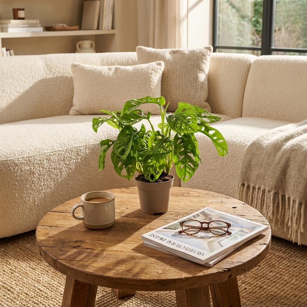 Monstera 'Monkey Mask' – popínavá a plovoucí rostlina, květináč 12 cm, výška 25–35 cm