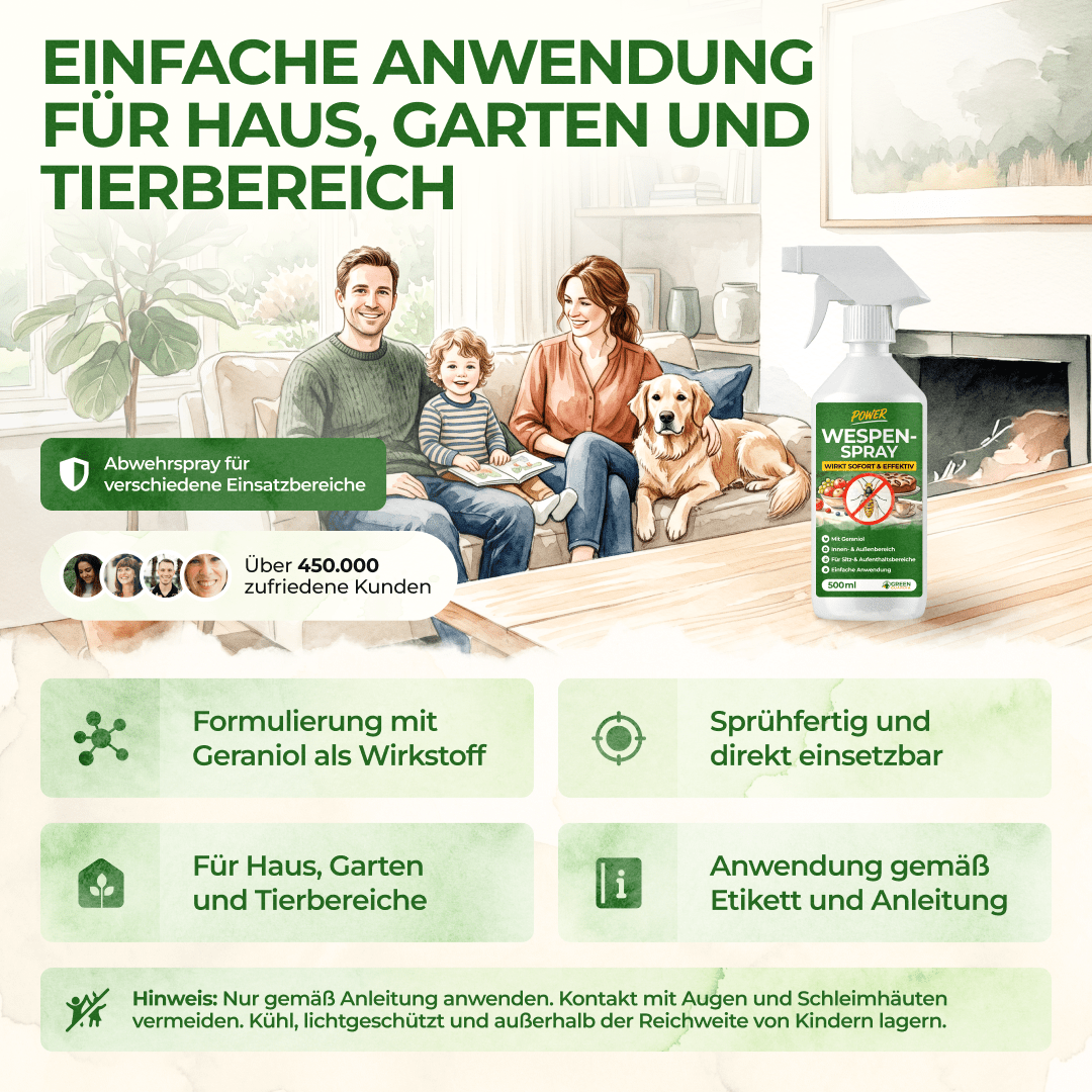 Wespen-Abwehrspray Power-Konzentrat - 500ml - Green Guardia - Ihr Experte für Schädlinge und Pflanzen